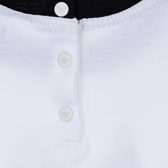 Памучна блуза с къс ръкав и щампа на птица за бебе момиче Armani 235084 3