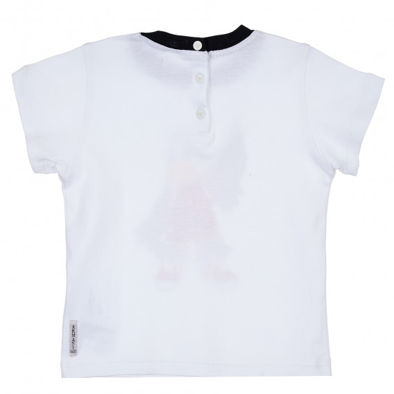 Памучна блуза с къс ръкав и щампа на птица за бебе момиче Armani 235085 4