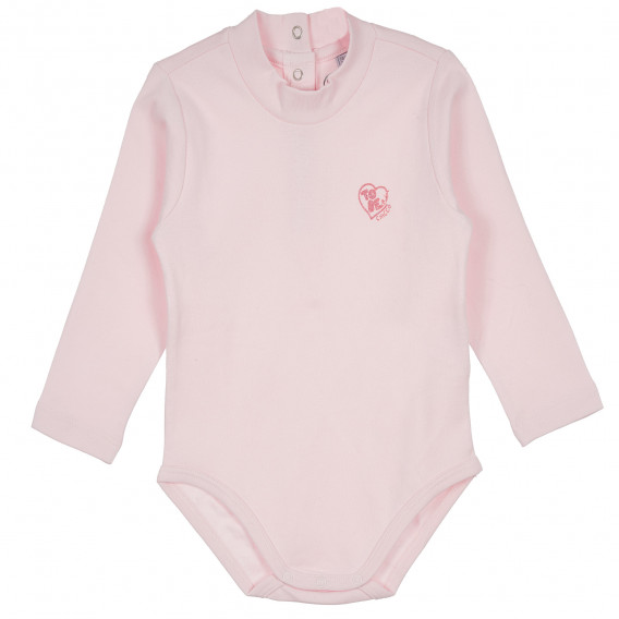 Памучно боди с дълъг ръкав за бебе за момиче розово Chicco 235106 