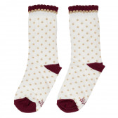 Чорапи на точки с къдрички в бяло и червено Ewers 235309 
