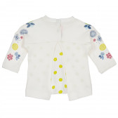 Памучна блуза с 3/4 ръкав с принт за момиче екро Chicco 235341 4