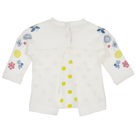 Памучна блуза с 3/4 ръкав с принт за момиче екро Chicco 235341 4
