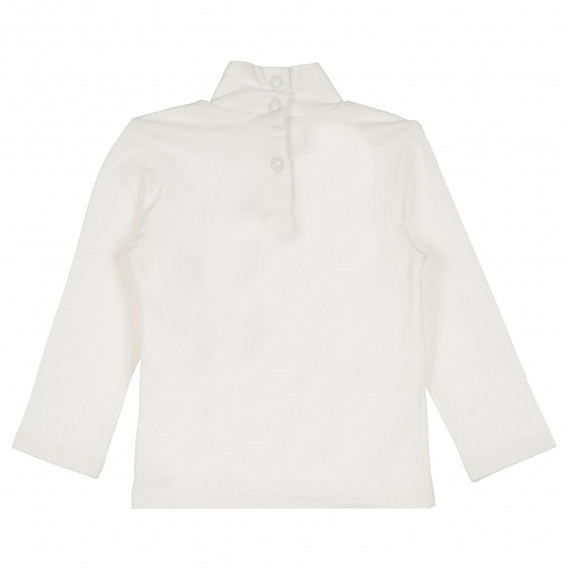 Памучна блуза с дълъг ръкав и надпис "Brooklyn" за момиче екрю Chicco 235389 2