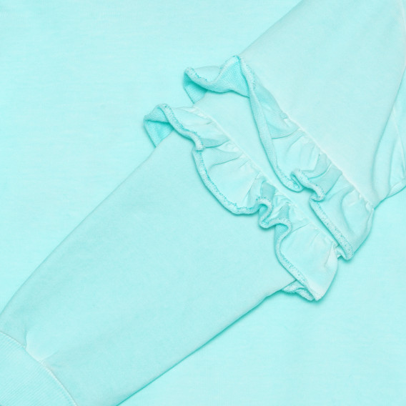 Памучна блуза с дълги ръкави декорирани с къдрички за момиче Boboli 235511 4
