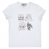 Памучна блуза с къс ръкав и щампа на обувки за бебе момиче  Armani 235603 