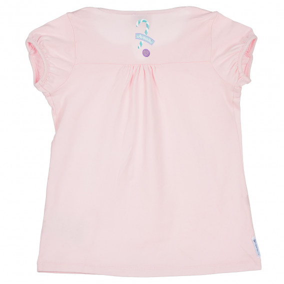 Розова памучна блуза с къс ръкав и сърчице за момиче Armani 235610 4