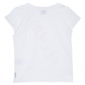 Памучна блуза Armani с къс ръкав-крилце и щампа на марката за момиче Armani 235632 4