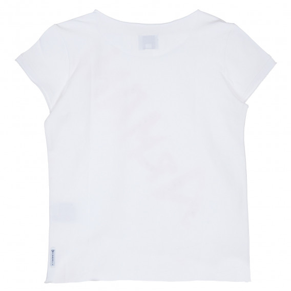 Памучна блуза Armani с къс ръкав-крилце и щампа на марката за момиче Armani 235632 4