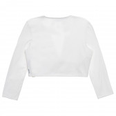 Armani памучна блуза с дълъг ръкав за момиче тип прегърни ме в бяло Armani 235634 2