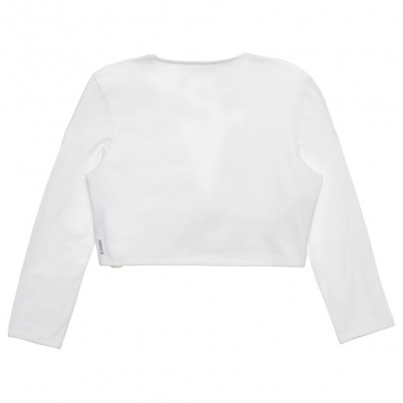 Armani памучна блуза с дълъг ръкав за момиче тип прегърни ме в бяло Armani 235634 2