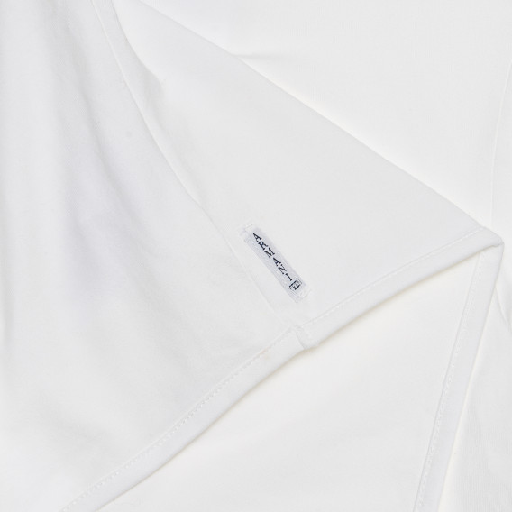 Armani памучна блуза с дълъг ръкав за момиче тип прегърни ме в бяло Armani 235635 3