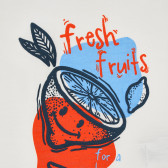 Памучна тениска с надпис и картинка на плодове за момче KIABI 235710 2
