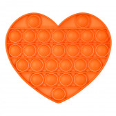 Анти-стрес играчка Pop It сърце, оранжева Zi 235746 