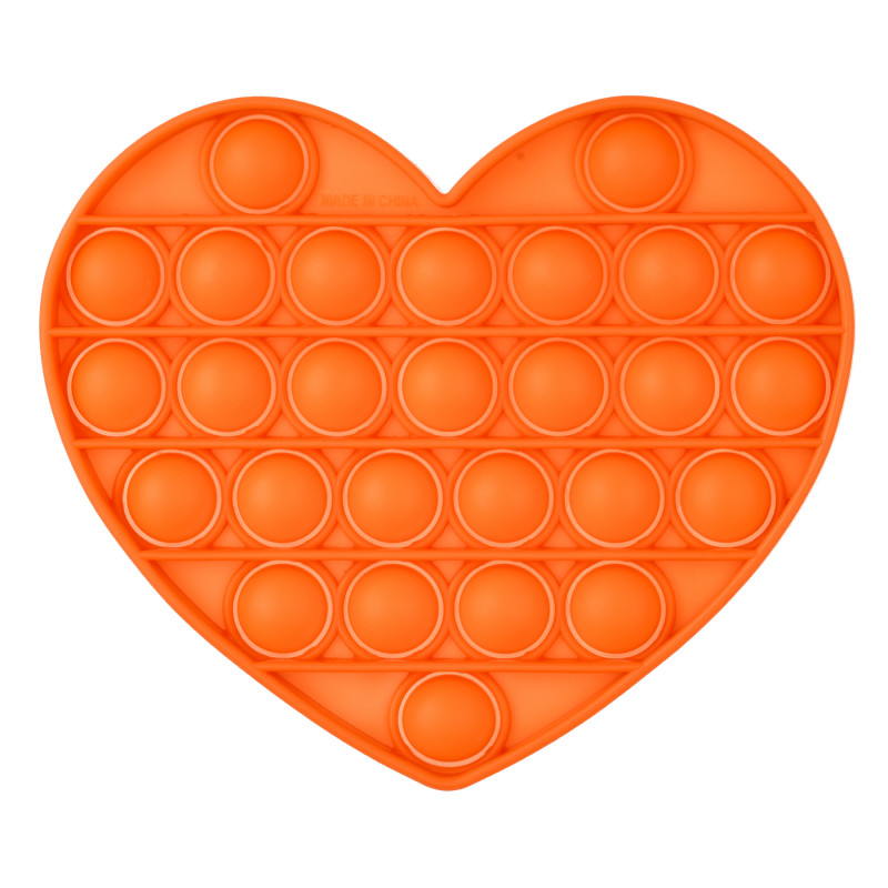 Анти-стрес играчка Pop It сърце, оранжева  235746