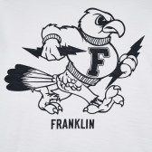 памучна тениска с принт за момче, бяла Franklin & Marshall 235801 2