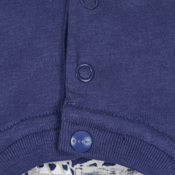 Памучна блуза с дълъг ръкав и стилна щампа за бебе, синя Chicco 235823 3