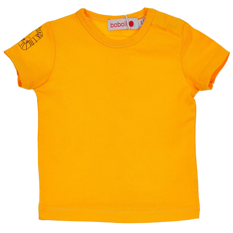 Памучна тениска за бебе момче, жълта  235840