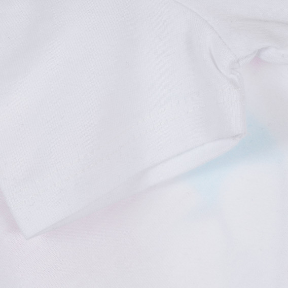 Памучна тениска с ярък цветен принт за бебе момче, бяла Boboli 235865 2