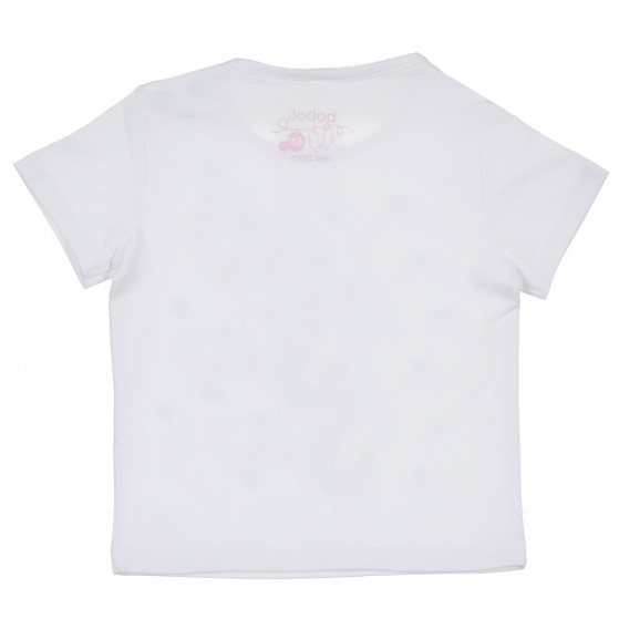 Памучна тениска с ярък цветен принт за бебе момче, бяла Boboli 235866 4