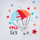 Памучна тениска с ярък цветен принт за бебе момче, бяла Boboli 235867 3
