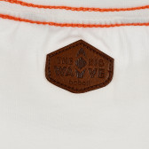 Памучна тениска с щампа и надписи за момче бяла Boboli 235878 3