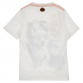 Памучна тениска с щампа и надписи за момче бяла Boboli 235879 4