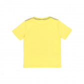 Памучен комплект тениска и къси панталони в жълто и синьо Boboli 235936 5
