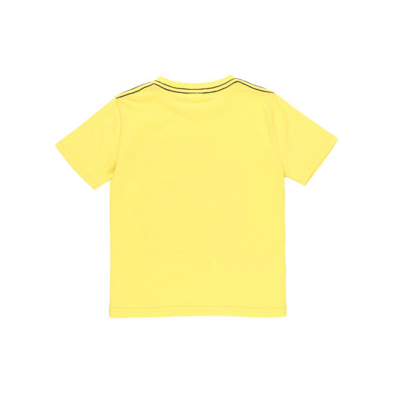 Памучен комплект тениска и къси панталони в жълто и синьо Boboli 235936 5