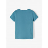Тениска от органичен памук с надпис, синя Name it 236097 2