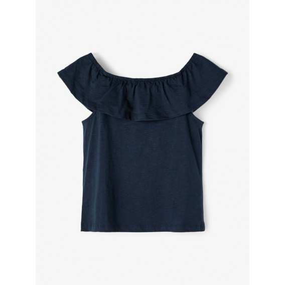 Блуза от органичен памук без ръкави с къдрички, тъмно синя Name it 236103 2