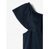 Блуза от органичен памук без ръкави с къдрички, тъмно синя Name it 236104 3