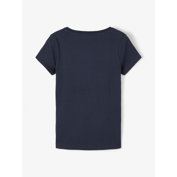 Тениска от органичен памук с принт на палми, тъмно синя Name it 236115 2
