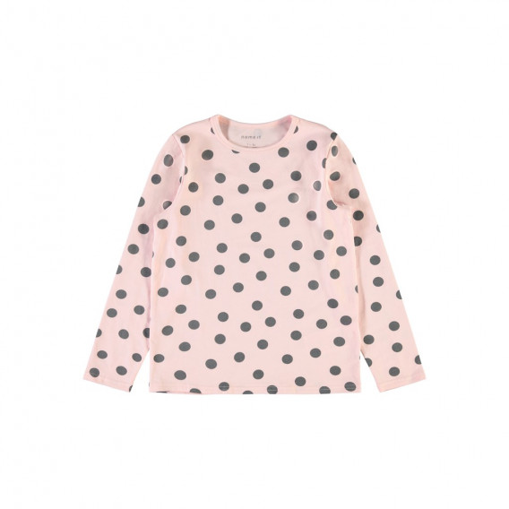Пижама от органичен памук с принт на точки, розова Name it 236124 3