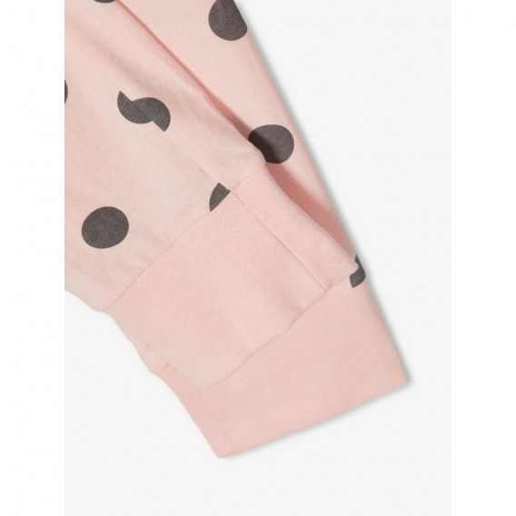 Пижама от органичен памук с принт на точки, розова Name it 236125 4