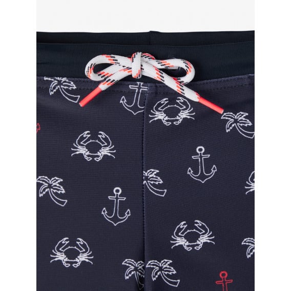 Бански костюм с принт на морски символи, тъмно сини Name it 236175 3