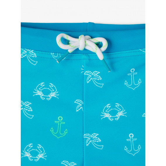 Бански костюм с принт на морски символи, светло сини Name it 236178 3