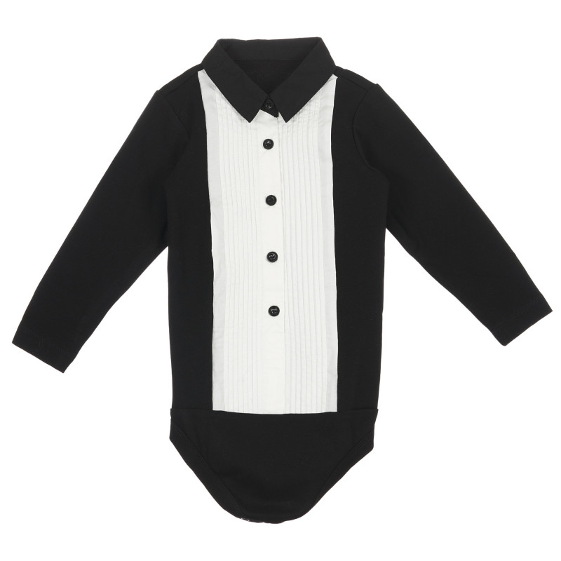 Памучно боди тип риза с дълъг ръкав за бебе  236248