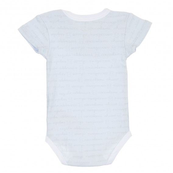 Комплект бодита с къс ръкав за бебе, светлосиньо и бяло с принт Chicco 236259 4