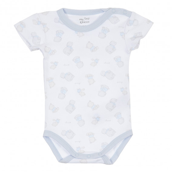 Комплект бодита с къс ръкав за бебе, светлосиньо и бяло с принт Chicco 236260 5