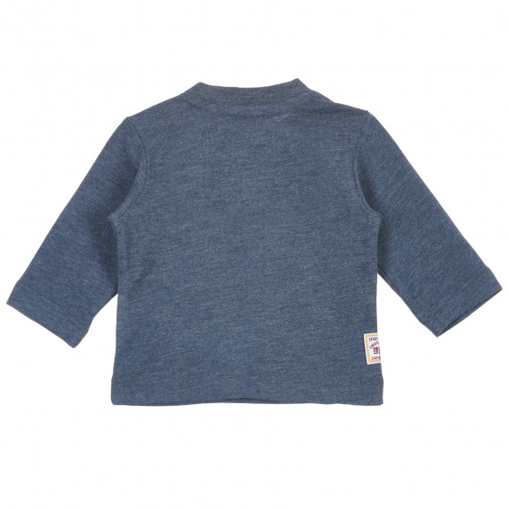 Памучна блуза с дълъг ръкав и надпис за бебе за момче синя Chicco 236264 4