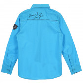 Риза с дълъг ръкав за момче декорирана с бродерия и текстилна апликация, синя MC United 236308 4