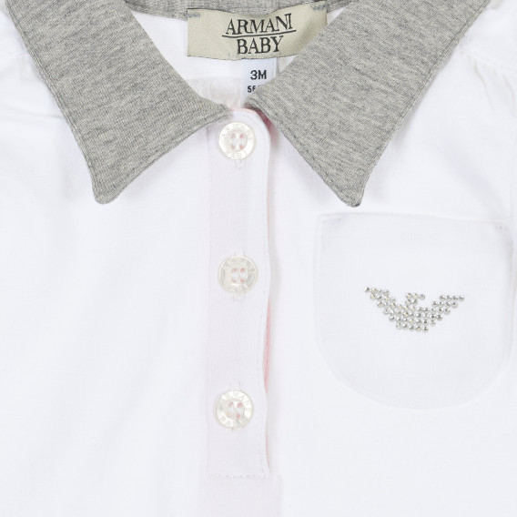 Памучна блуза с къс ръкав Armani за бебе момиче Armani 236340 2