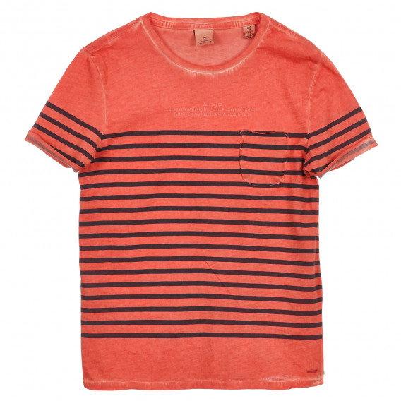 Памучна тениска за момче оранжева Scotch Shrunk 236343 
