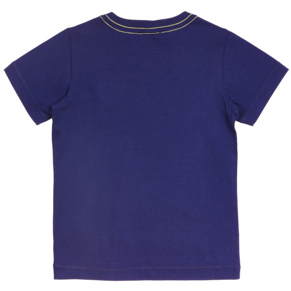 Памучна тениска с графичен принт за бебе, тъмно синя Benetton 236386 4