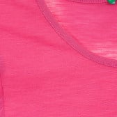 Памучна тениска с апликация цвете, розова Benetton 236413 3