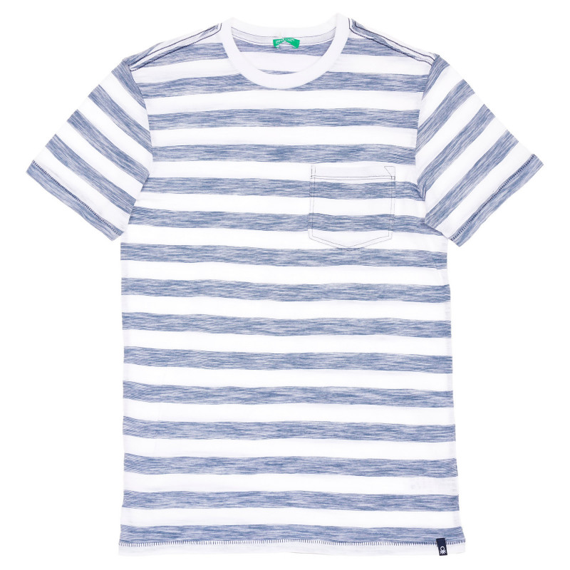 Памучна тениска в бяло синьо райе  236463