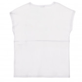Тениска с сребриста щампа и надпис, бяла Benetton 236474 4