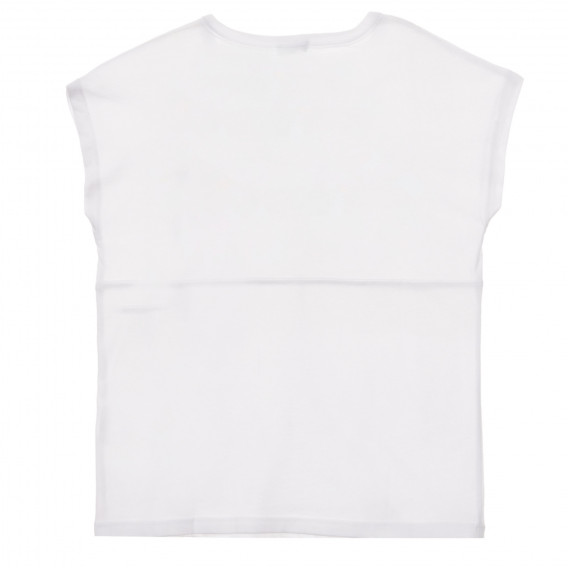 Тениска с сребриста щампа и надпис, бяла Benetton 236474 4
