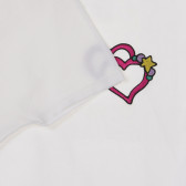 Памучна тениска с апликация на сърца, бяла Benetton 236484 3