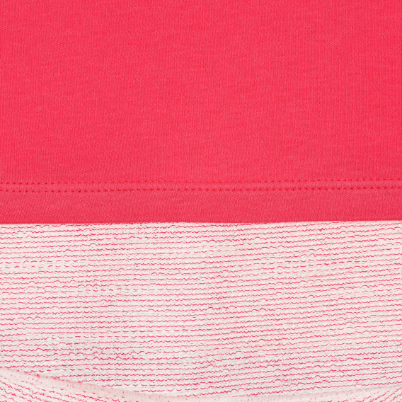 Памучна блуза с светло розови акценти, червена Benetton 236495 2